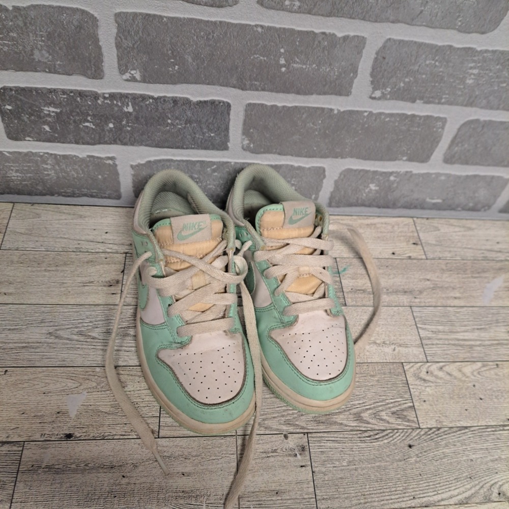 Nike Shoes Dunk Low Mint Foam Teal White Sneakers Size 1Y - Picture 3 of 11